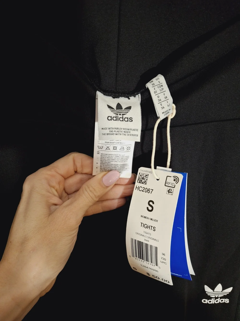 adidas Women's Black High-Waist Leggings NWT - Picture 2 of 7
